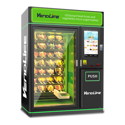 Lcd Screen Fresh Food Vending Machines 60HZ 660kg Gross Weight