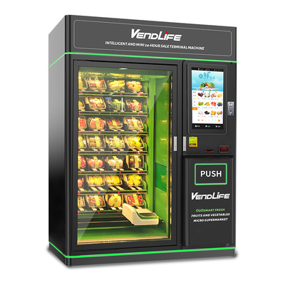1800W Fresh Fruit Vending Machine , 27in Screen Salad Dispensing Machine