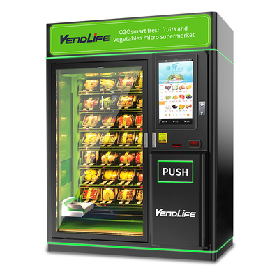 32in Touchscreen Fresh Food Vending Machines With Microwave 1.8KW