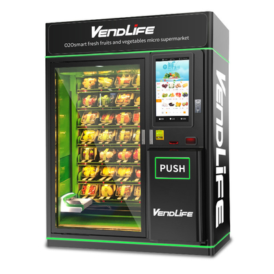 Elevator Fresh Meal Vending Machine MDB System 660kg Gross Weight